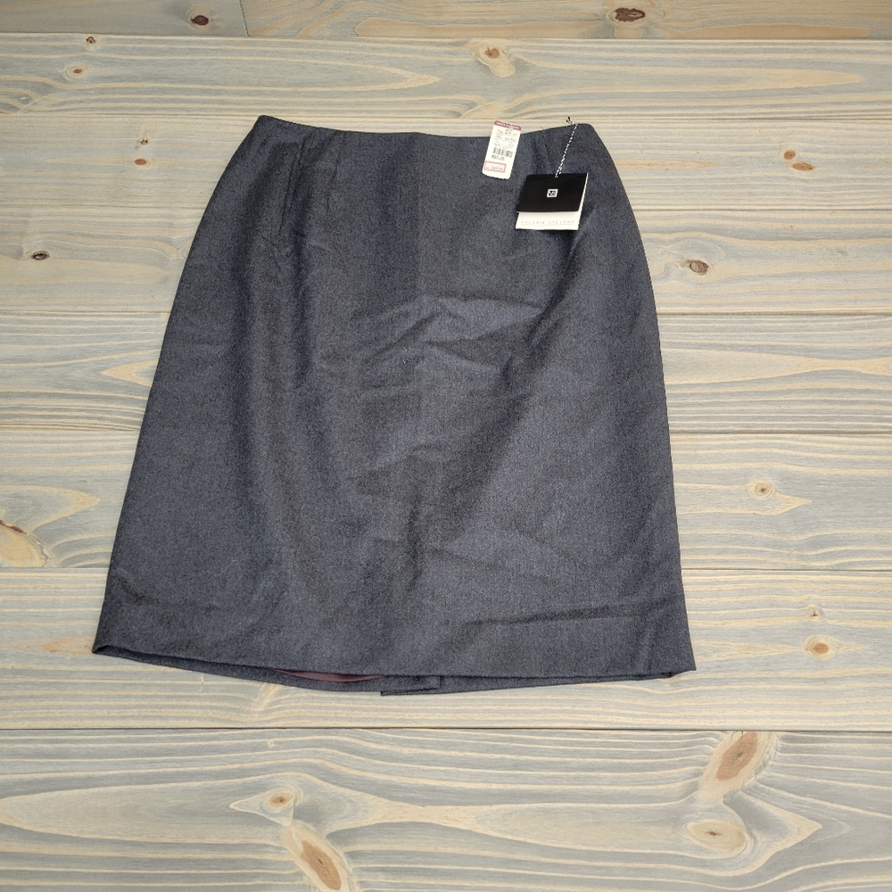 Valerie Stevens Gray A-Line Knee-Length Skirt